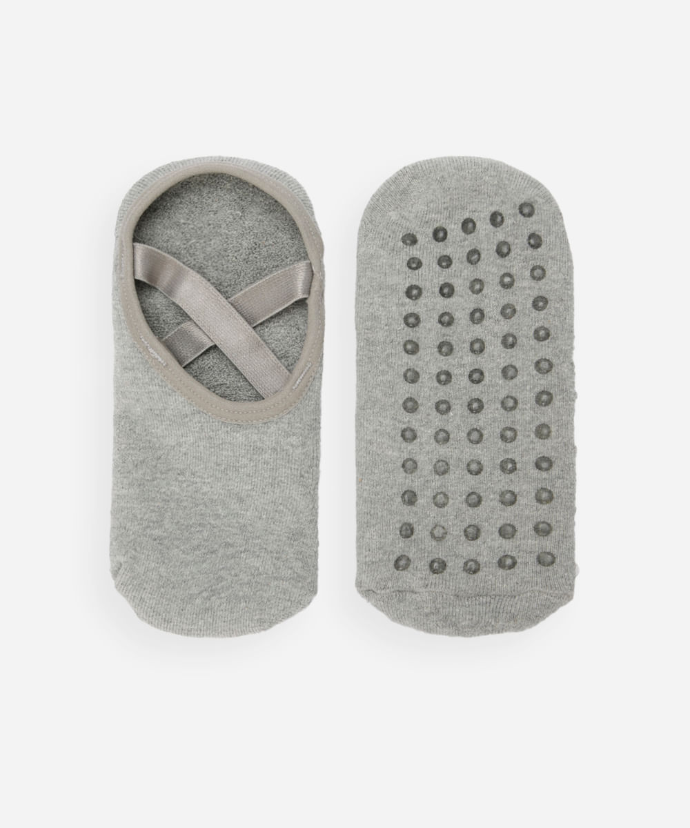 meia feminina sapatilha com antiderrapante cinza meia feminina sapatilha com antiderrapante cinza