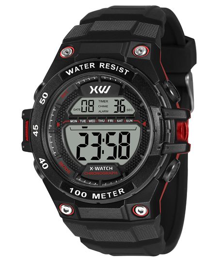 relógio masculino x watch xmppd756bxpx digital preto UNICO
