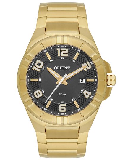 relógio masculino orient mgss1271g2kx analógico calendário dourado UNICO