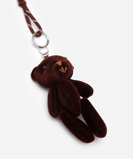 chaveiro bag charm pelúcia de ursinho marrom UNICO