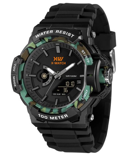 relógio masculino x watch xmppa346p1px analógico digital preto UNICO