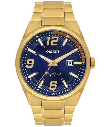 relógio masculino orient mgss1264d2kx analógico calendário dourado UNICO