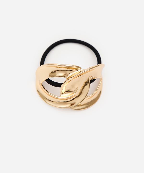 elástico para cabelo com elo dourado UNICO