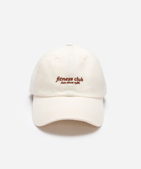 boné feminino aba curva algodão bordado lettering off white UNICO