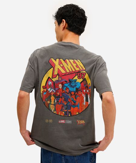 camiseta masculina de algodão x men estonada preta P