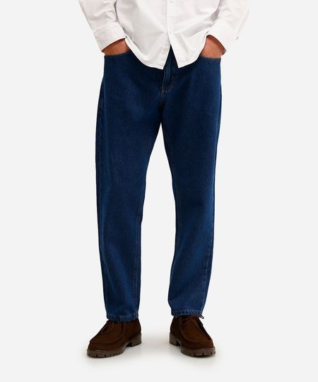calça reta masculina jeans azul 38
