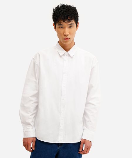 camisa oversized masculina de algodão com bordado off white P
