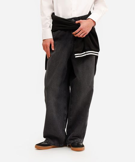 calça super baggy masculina jeans preta 38 calça super baggy masculina jeans preta 38