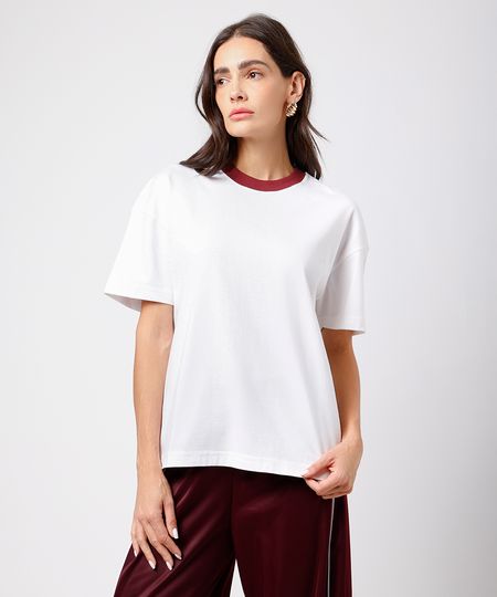 camiseta oversized feminina de algodão mindset off white M