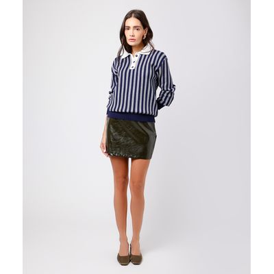 minissaia feminina de poliuretano texturizada mindset verde