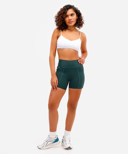 bermuda feminina esportiva ace com bolsos verde M