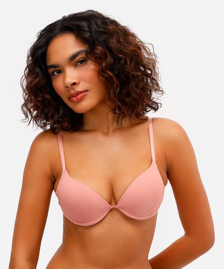 sutiã push up com aro e bojo rosa 40