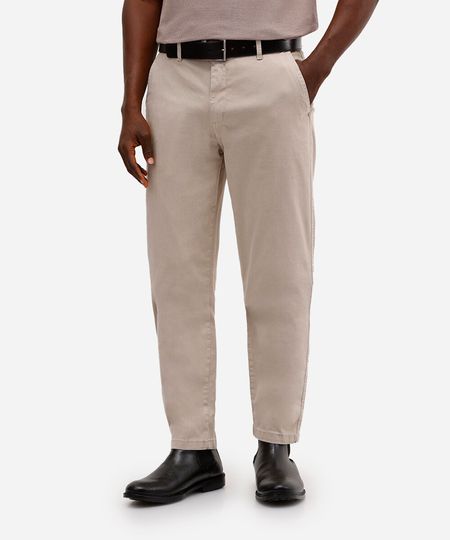 calça chino slim masculina de sarja bege 38 calça chino slim masculina de sarja bege 38