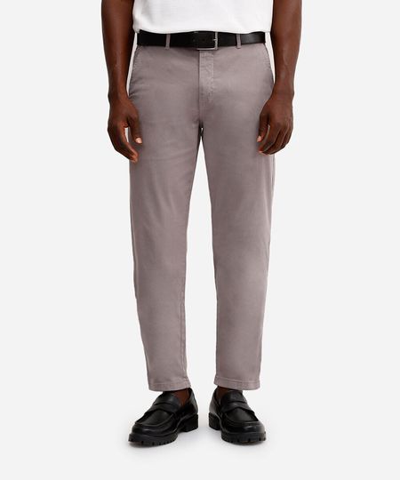 calça chino slim masculina de sarja cinza 40 calça chino slim masculina de sarja cinza 40