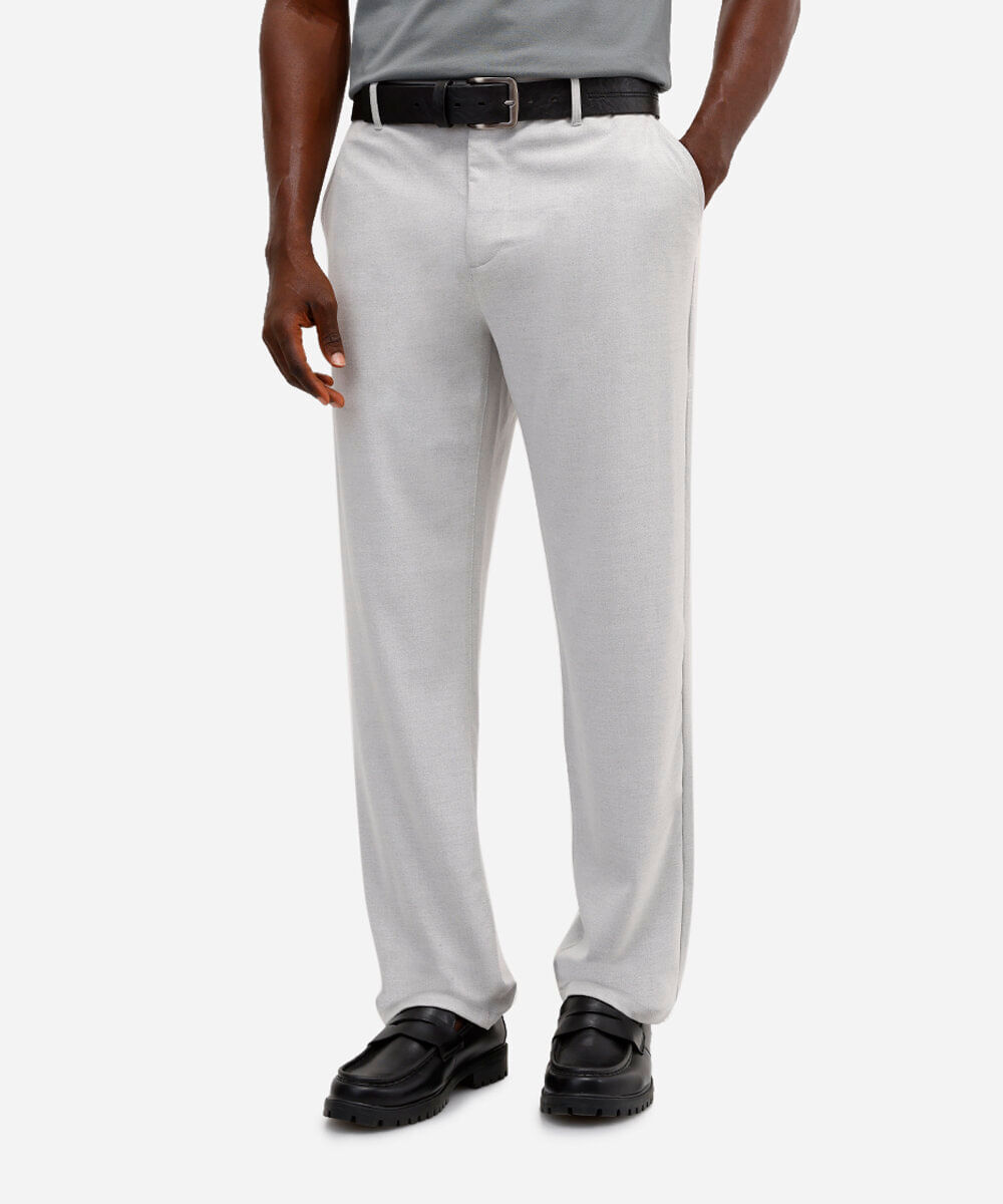 calça chino carrot de alfaiataria masculina cinza