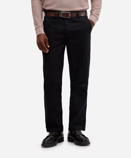 calça chino reta de sarja masculina preta 38 calça chino reta de sarja masculina preta 38