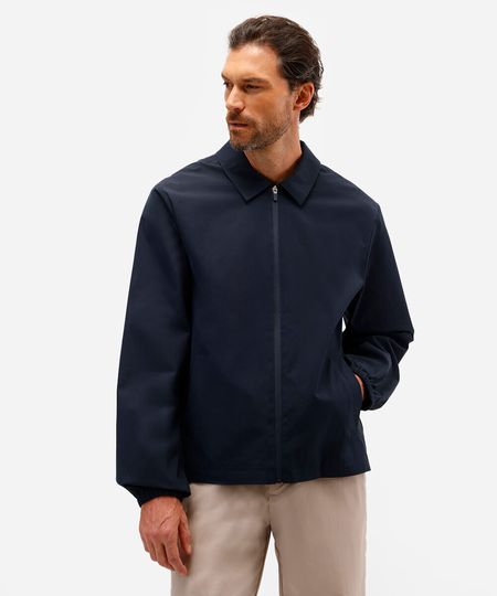 jaqueta masculina gola clássica azul P jaqueta masculina gola clássica azul P