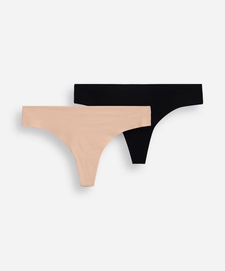 kit de 2 calcinhas fio dental de poliamida colorido PP kit de 2 calcinhas fio dental de poliamida colorido PP