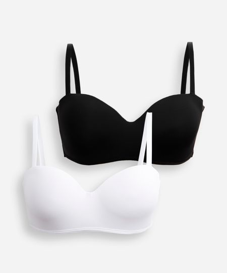 kit de 2 sutiãs femininos meia taça alça removível colorido 40 kit de 2 sutiãs femininos meia taça alça removível colorido 40