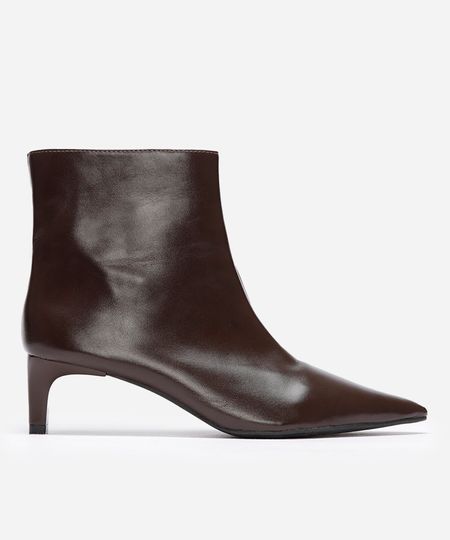 bota bico fino salto baixo mindset marrom 35