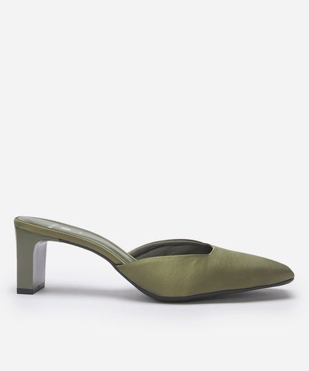 mule acetinado salto reto mindset verde 39