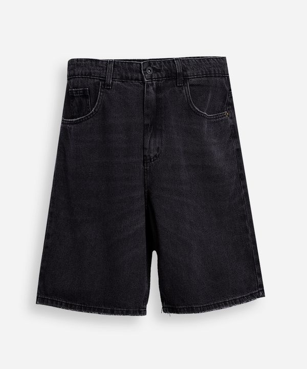 bermuda juvenil baggy jeans preta 14