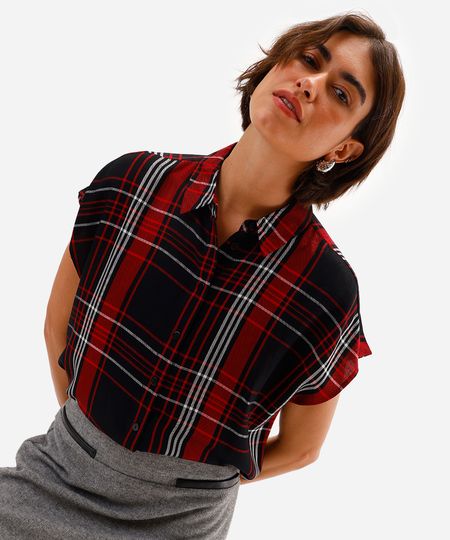 camisa muscle feminina de viscose xadrez preto PP camisa muscle feminina de viscose xadrez preto PP