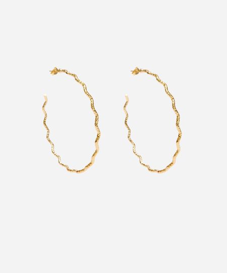 brinco argola delicada torcida dourado Único