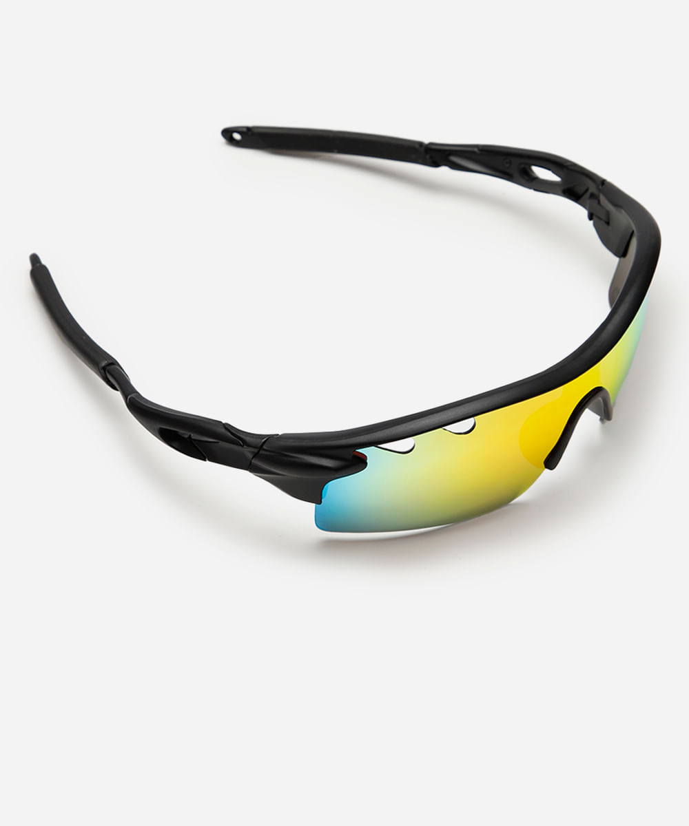 óculos de sol esportivo unissex preto
