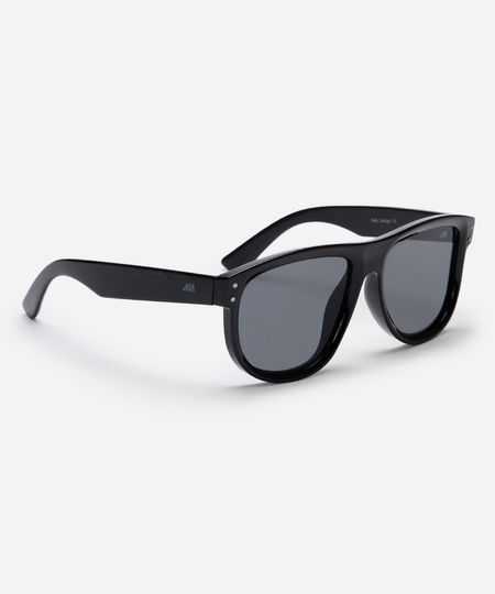 óculos de sol oval preto UNICO