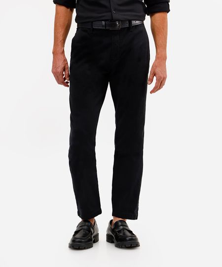 calça chino slim masculina de sarja preta 42 calça chino slim masculina de sarja preta 42