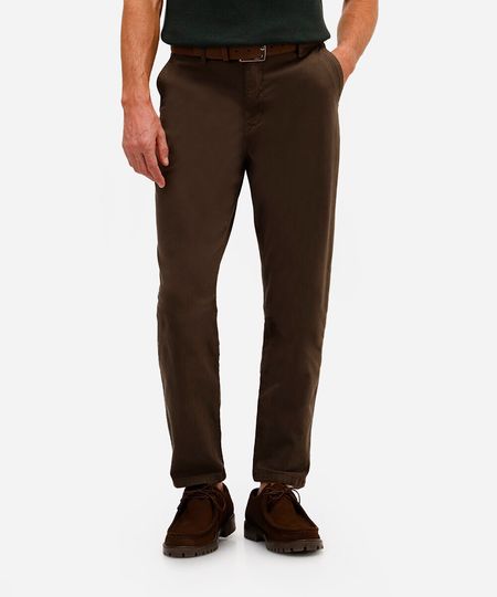 calça chino slim masculina de sarja marrom 38 calça chino slim masculina de sarja marrom 38