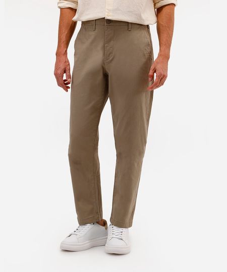 calça chino reta de sarja masculina bege 38 calça chino reta de sarja masculina bege 38