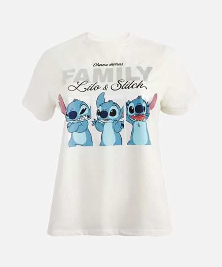 camiseta feminina de algodão stitch plus size off white GG1