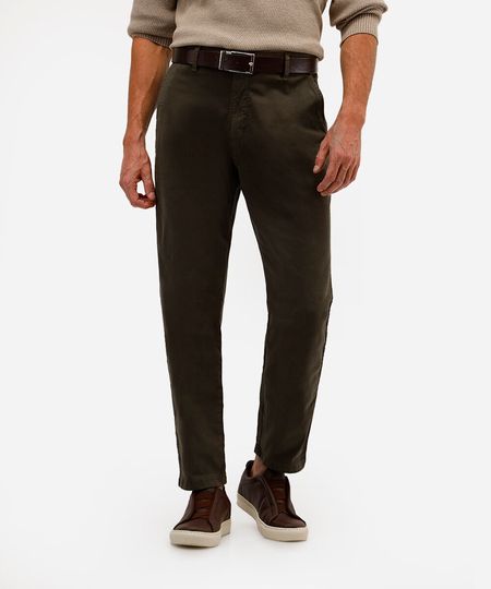 calça chino slim masculina de sarja verde 44 calça chino slim masculina de sarja verde 44