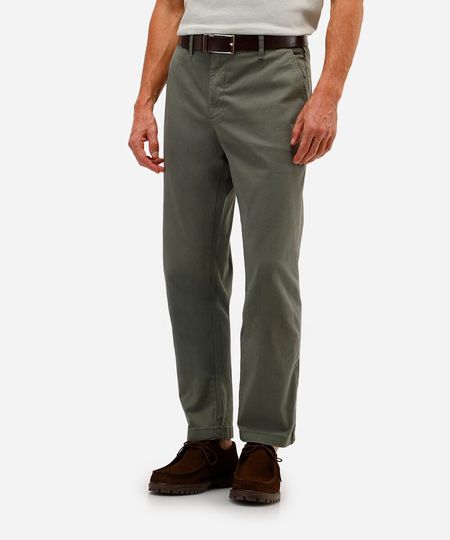 calça de sarja slim com bolsos - verde 38