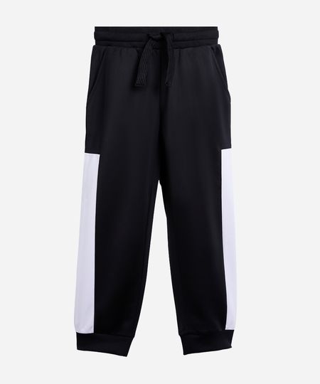 calça jogger infantil com recortes preta 4
