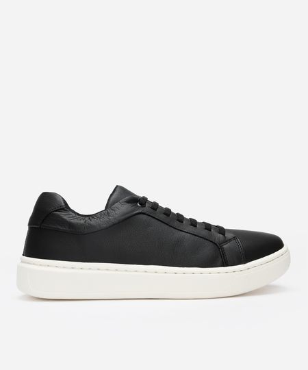 tênis casual de couro com recortes oneself preto 38
