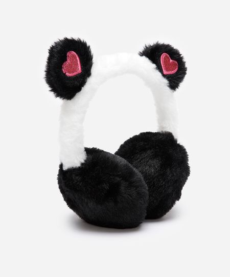 protetor para orelhas infantil panda colorido UNICO