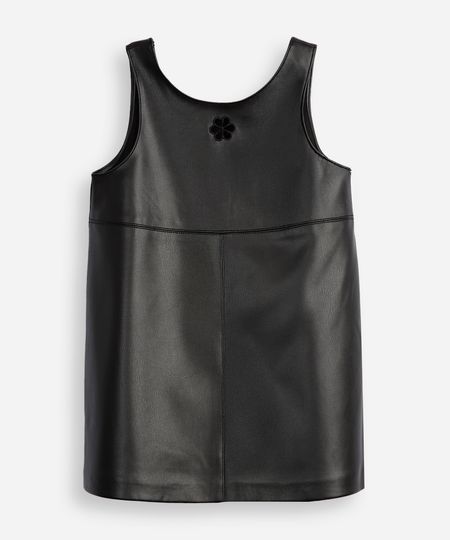 vestido evasê infantil de poliuretano preto 2 vestido evasê infantil de poliuretano preto 2