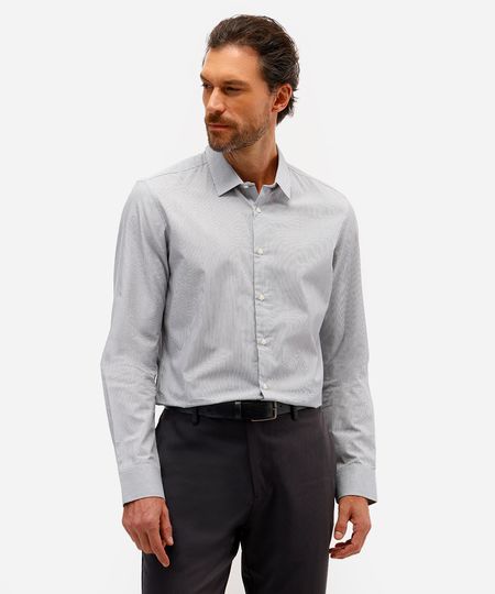 camisa masculina de algodão manga longa listrada azul P camisa masculina de algodão manga longa listrada azul P