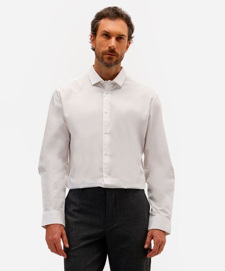 camisa masculina de algodão manga longa branca PP camisa masculina de algodão manga longa branca PP