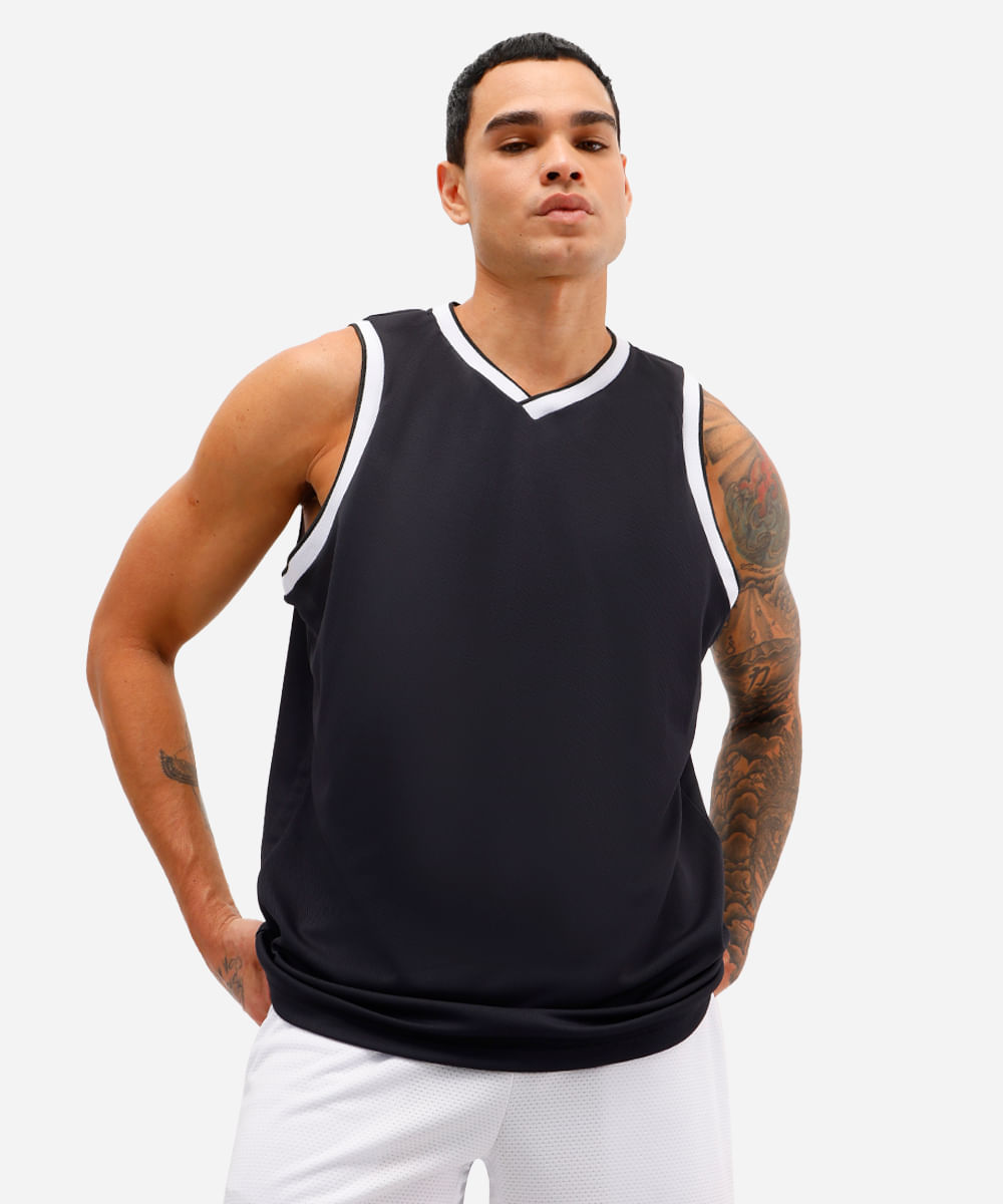regata basquete masculina esportiva ace preta