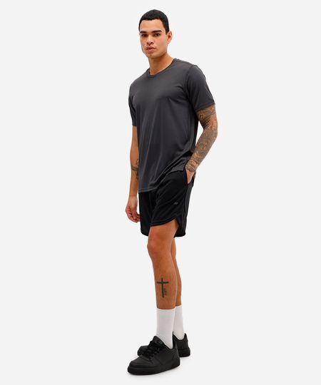 short masculino esportivo ace texturizado com recorte - preto G