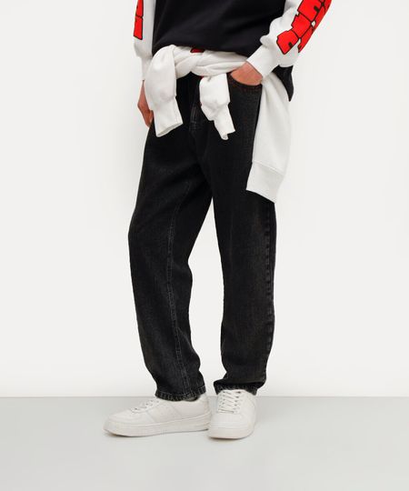 calça reta masculina jeans com pregas daniel ueda preta 44 calça reta masculina jeans com pregas daniel ueda preta 44