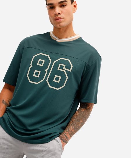 camiseta oversized masculina esportiva ace estampada verde P