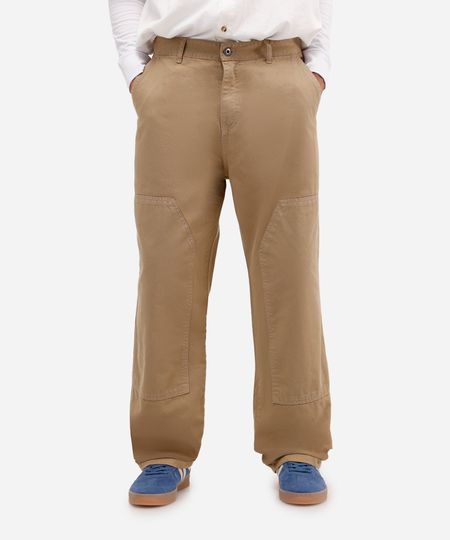 calça skater masculina de sarja bege 36