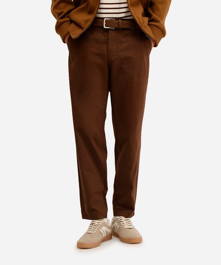 calça masculina de alfaiataria em sarja marrom 36 calça masculina de alfaiataria em sarja marrom 36