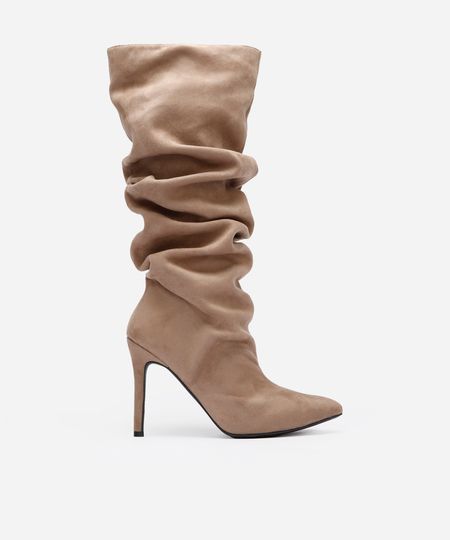 bota cano alto franzida daniel ueda oneself bege 38