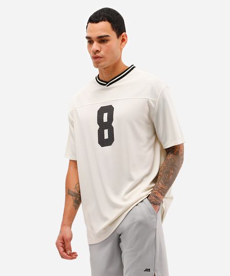 camiseta oversized masculina esportiva ace estampada off white P